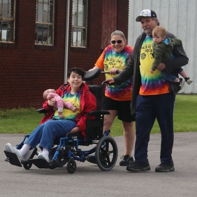 Staff taking a walk with individual